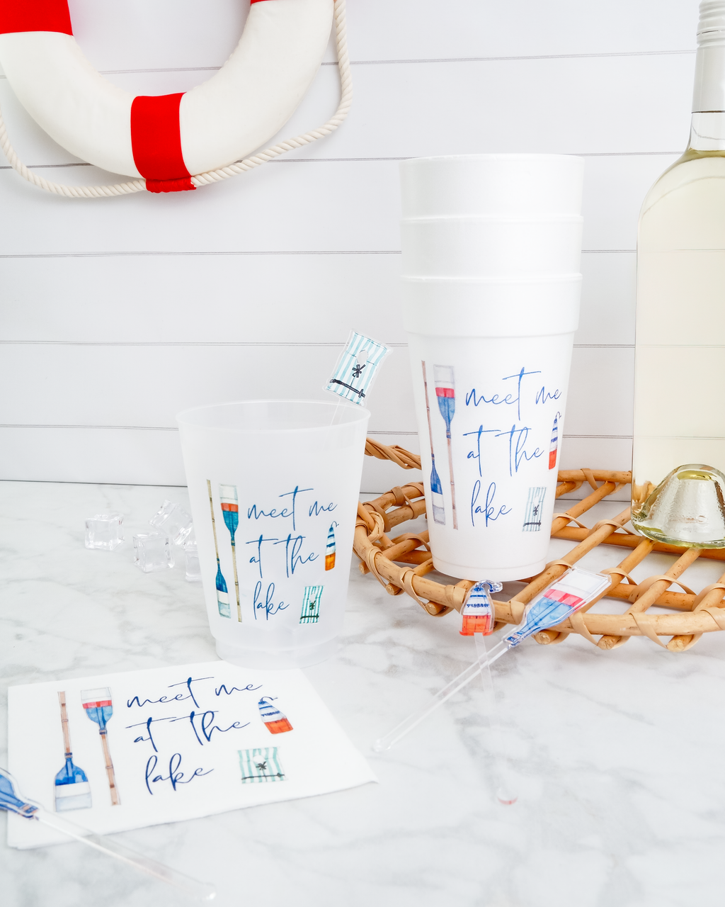Meet Me at the Lake Acrylic Beverage Stir Stick | Set of 4
