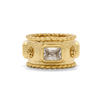 Berry Hmmrd Band w Clear Cubic Zirconia