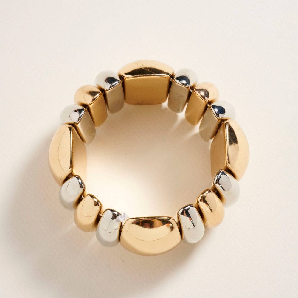 Vintage Domed Shaped CCB Bead Stretch Bracelet