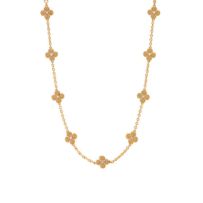Berry Clover Double Sided Necklace, 16"+2" - MOP