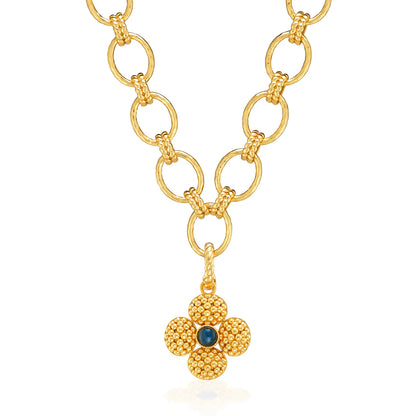 Berry Clover Double Sided Pendant - Blue Labradori