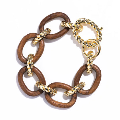 Earth Goddess Link Bracelet in Teak