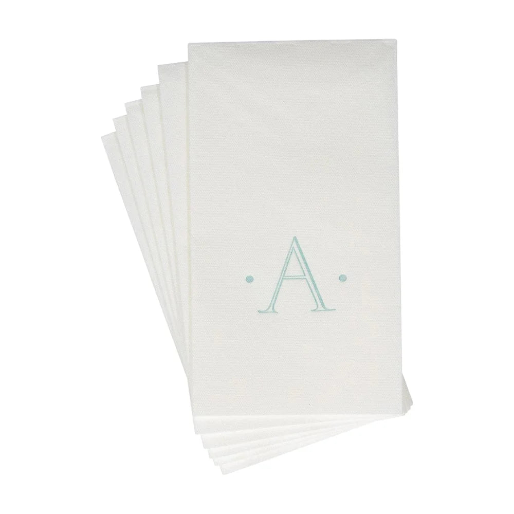 Initial Guest Towel Napkins- Robins Egg Blue