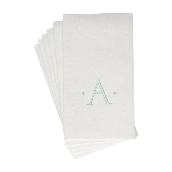 Initial Guest Towel Napkins- Robins Egg Blue