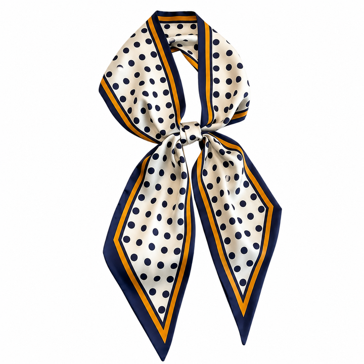 Navy Polka Dot Scarf