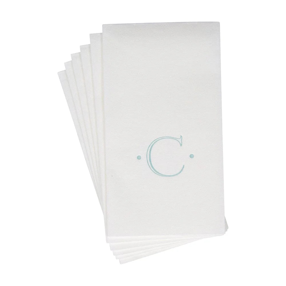 Initial Guest Towel Napkins- Robins Egg Blue