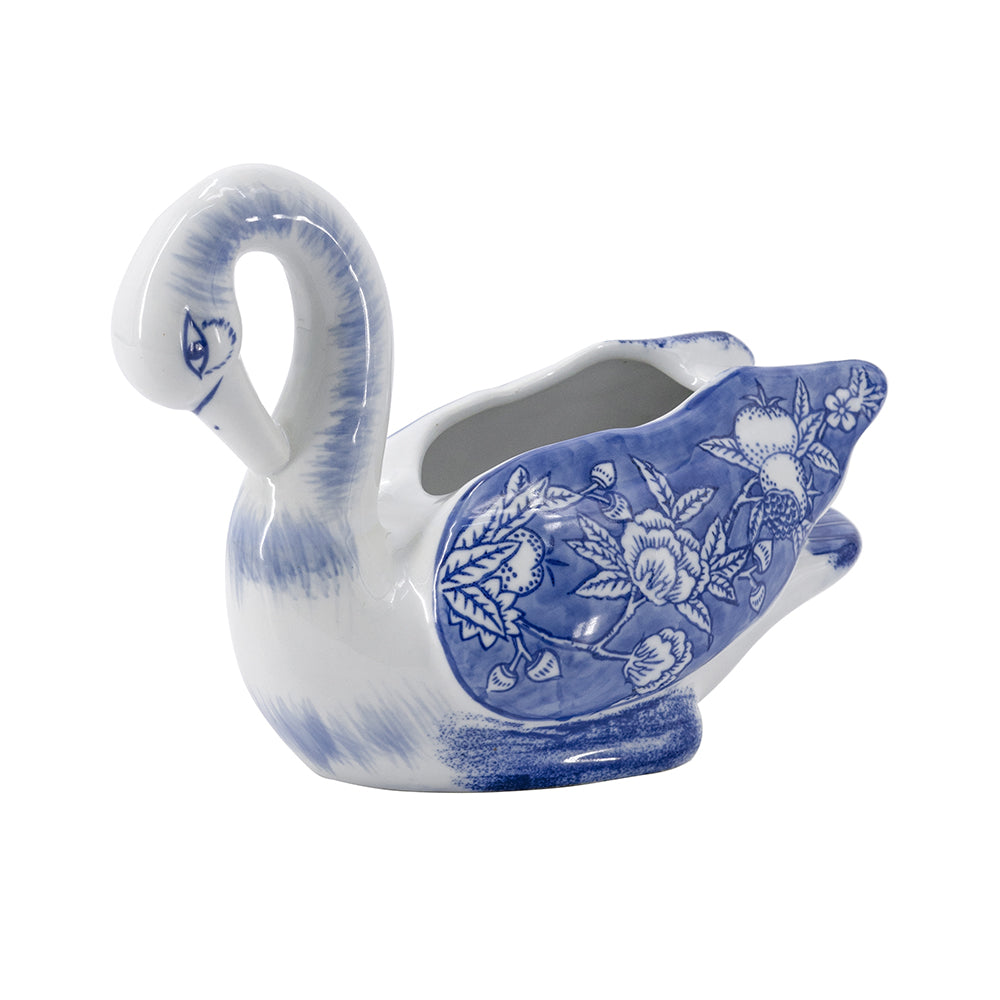 Blue and White Porcelain Goose Planter
