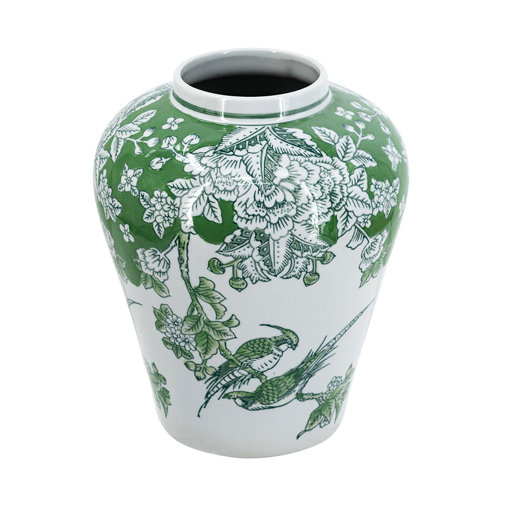 Green and White Vase