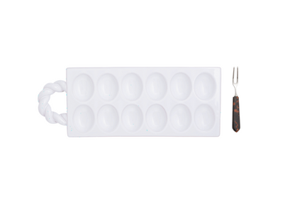 Ceramic Twist Deviled Egg Set