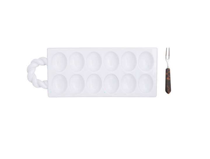 Ceramic Twist Deviled Egg Set