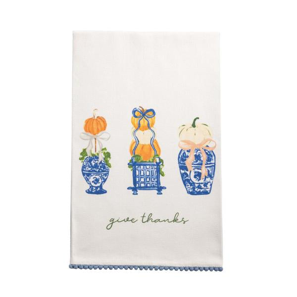 Give Thanks Topiary Tea Towel