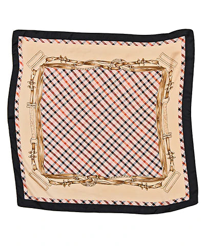 Camel Plaid Print Scarf