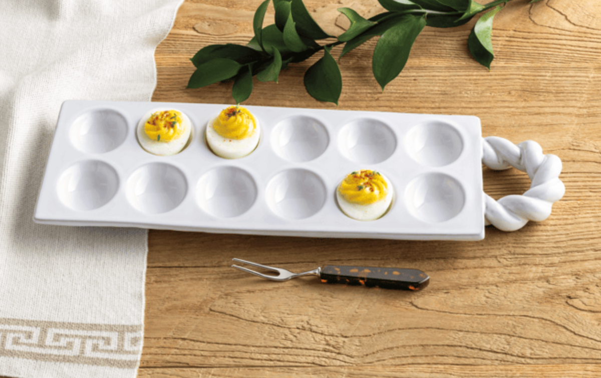 Ceramic Twist Deviled Egg Set
