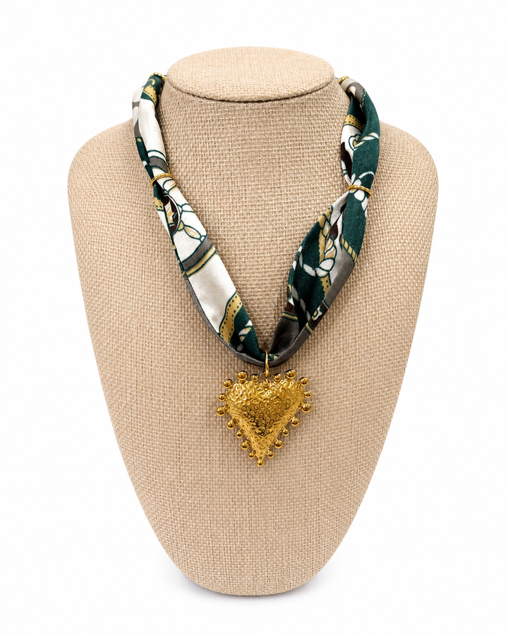 Scarf Necklace with Charm