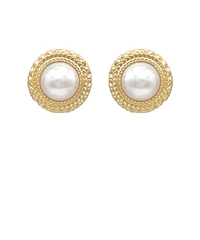 Pearl Antique Textured Earrings