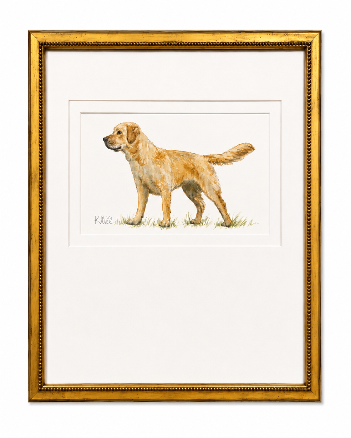 Yellow Lab Framed Art 18x22