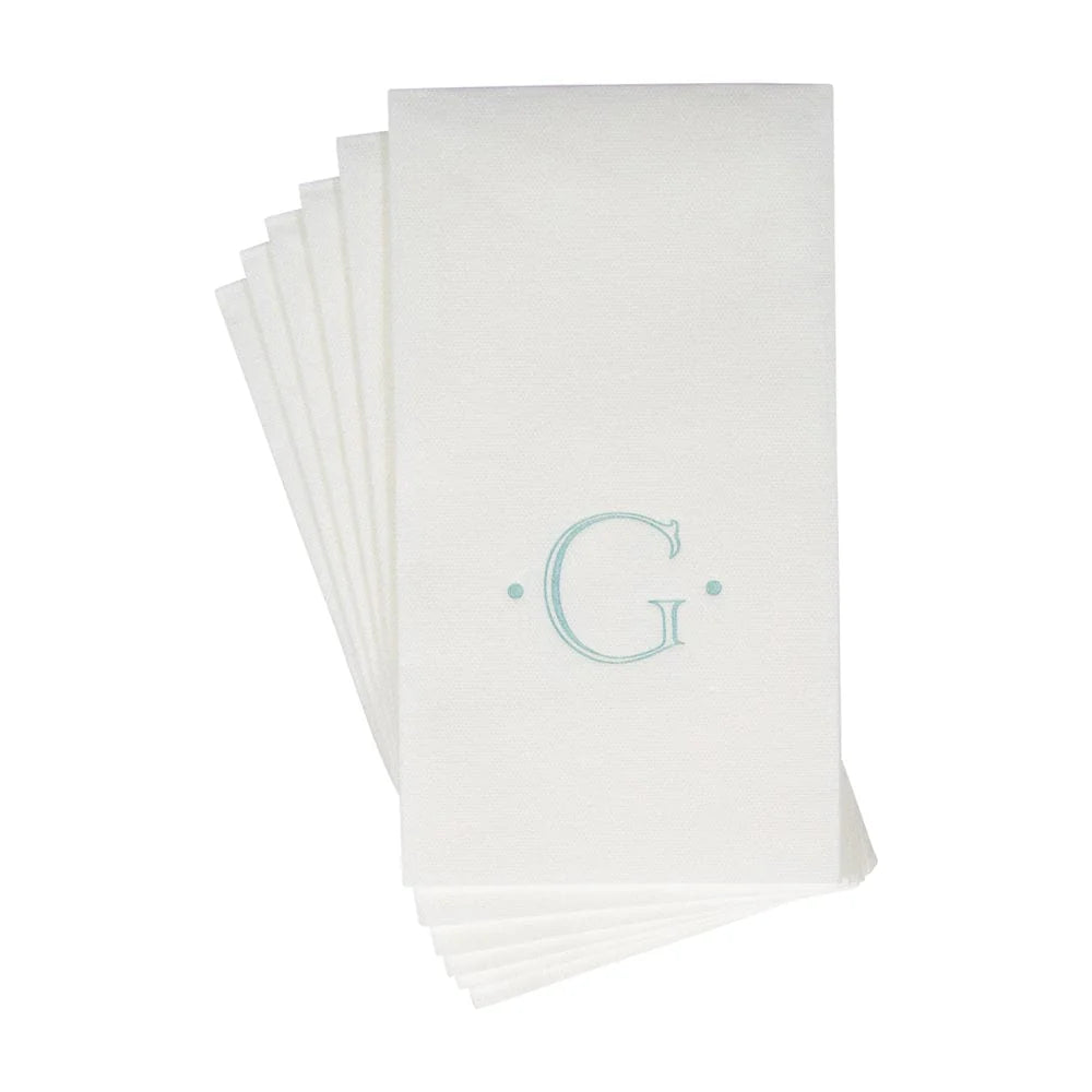 Initial Guest Towel Napkins- Robins Egg Blue