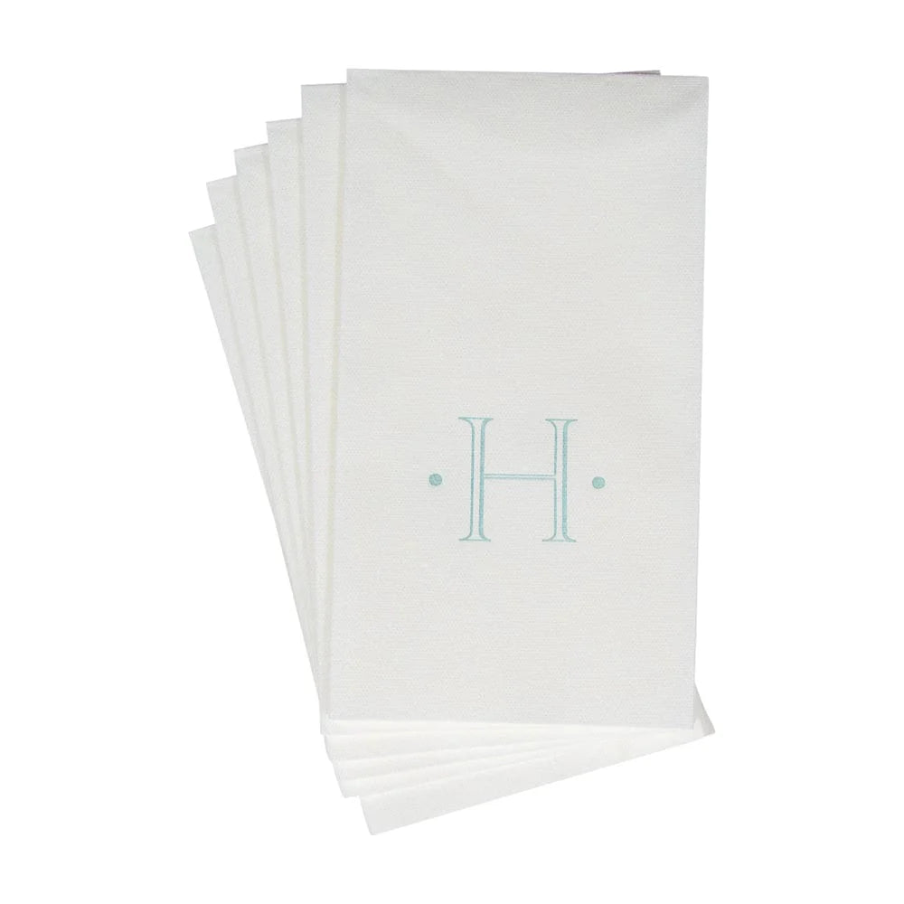 Initial Guest Towel Napkins- Robins Egg Blue