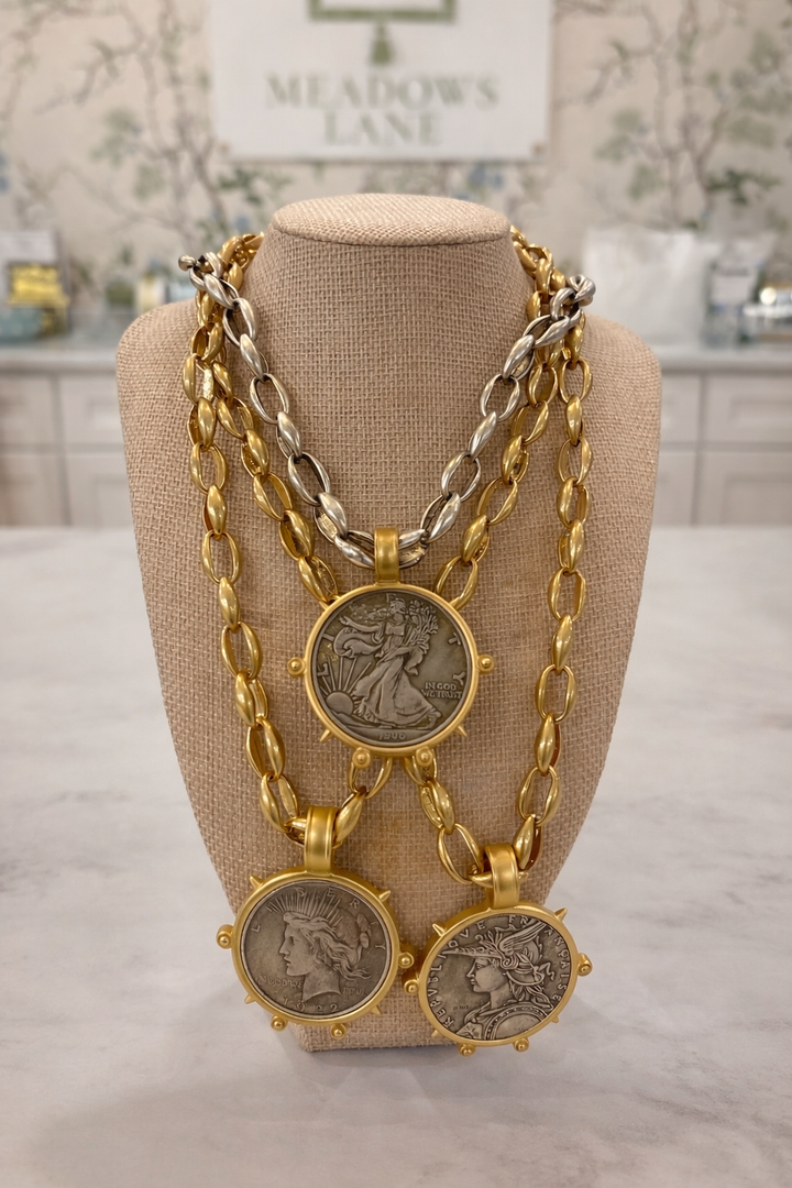 Coin Necklace - Matte chain