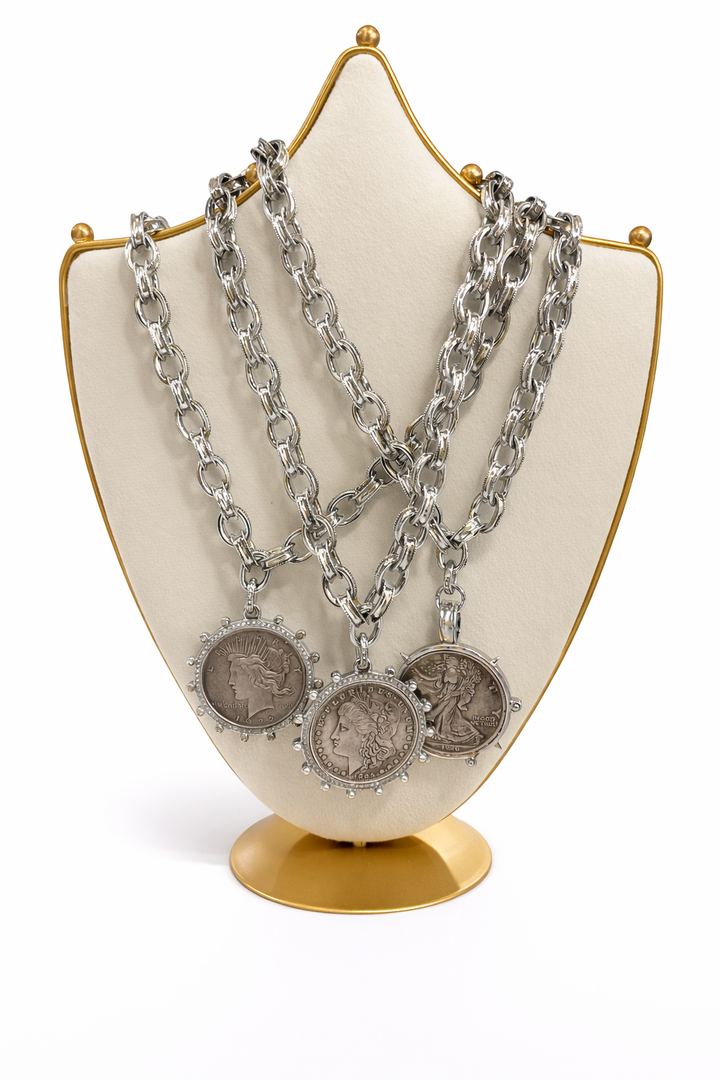 Coin Necklace- Silver