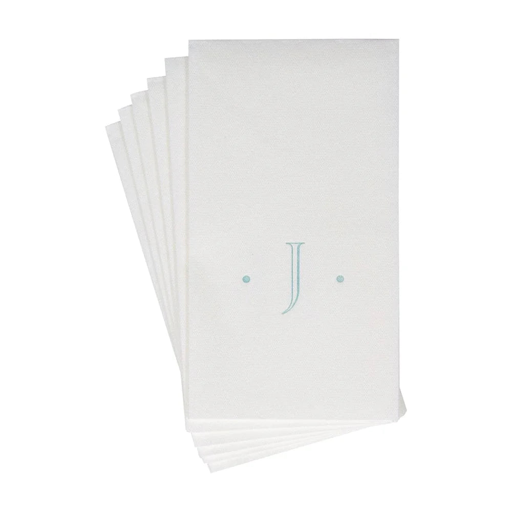 Initial Guest Towel Napkins- Robins Egg Blue