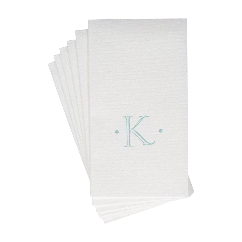Initial Guest Towel Napkins- Robins Egg Blue