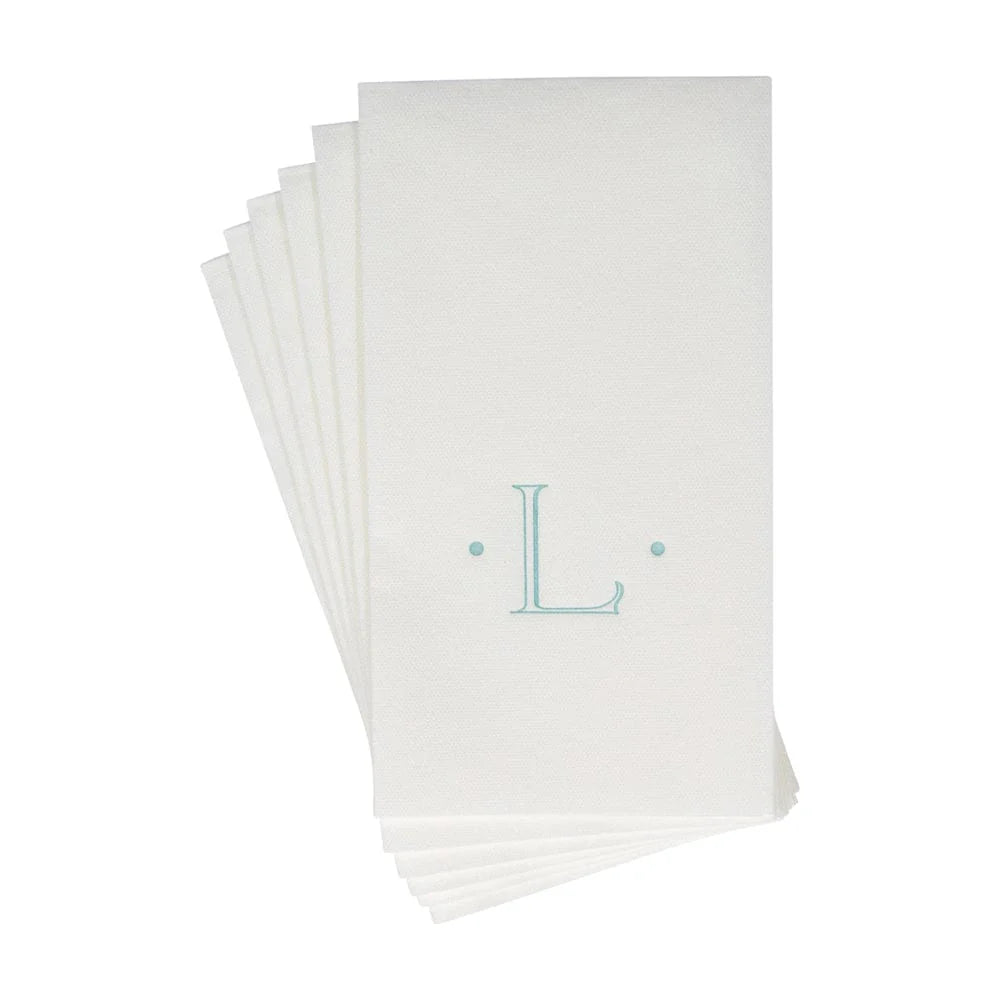 Initial Guest Towel Napkins- Robins Egg Blue