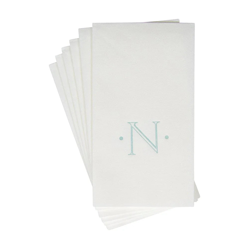 Initial Guest Towel Napkins- Robins Egg Blue