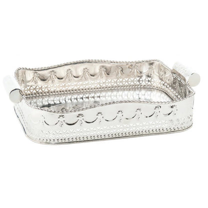 Embossed Large Silver Tray
