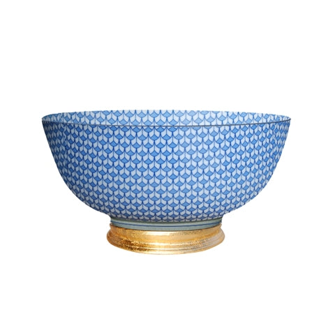 Fish Scale Bowl with Gold Base