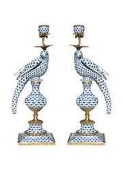 Blue & White Fish-Scale Porcelain Candle Holder