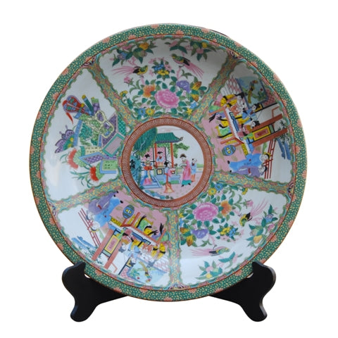 Rose Medallion Plate with Stand 18"