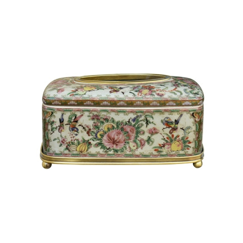 Rose Canton Tissue Box Footed