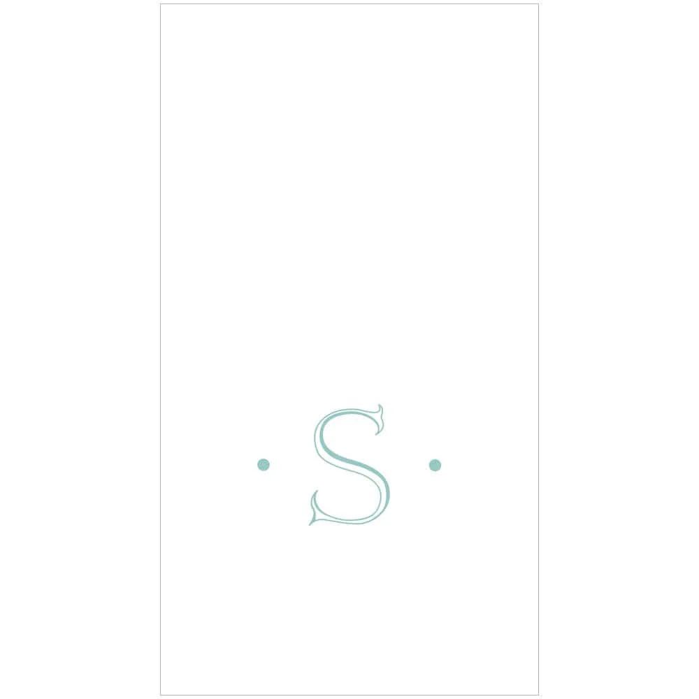 Initial Guest Towel Napkins- Robins Egg Blue