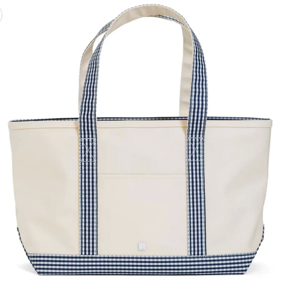 MEDIUM TOTE - COATED CANVAS NATURAL WITH TRIM