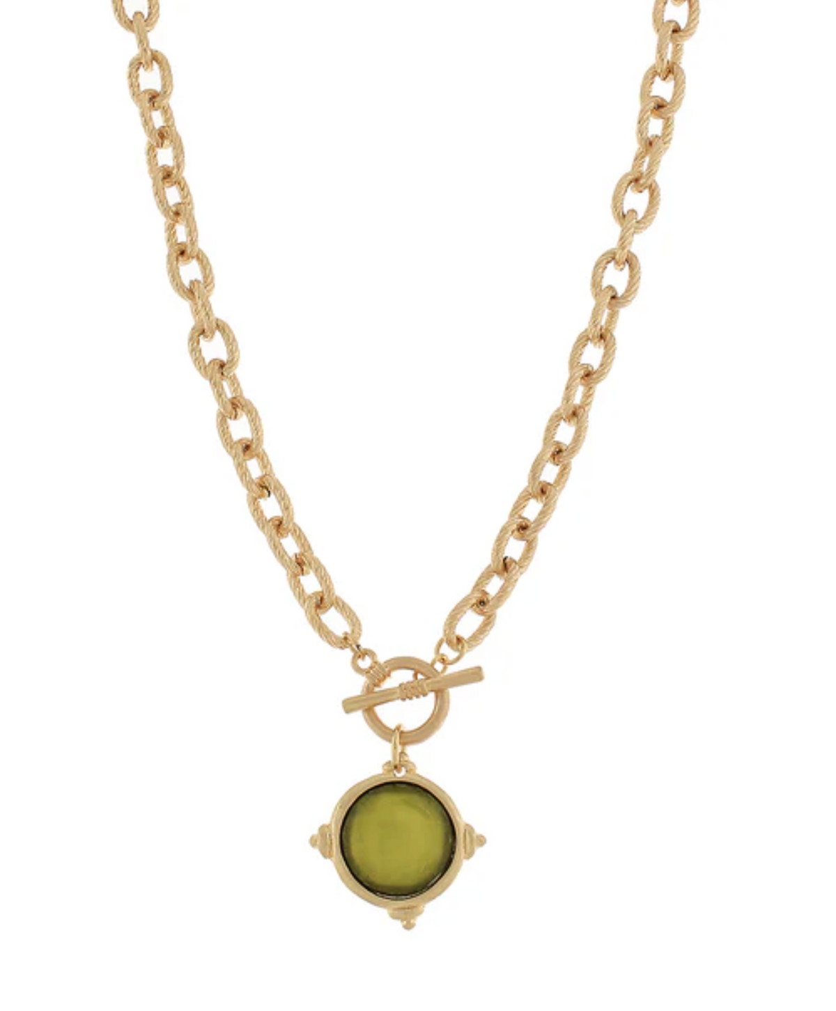 Round Face Stone Necklace