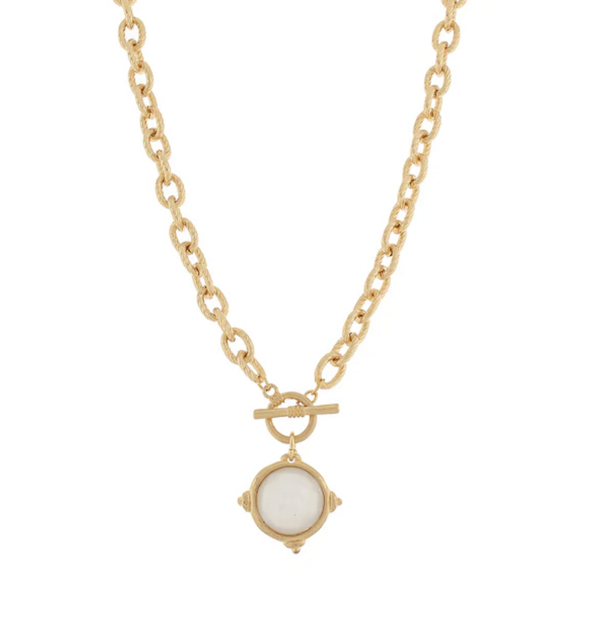 Round Face Stone Necklace