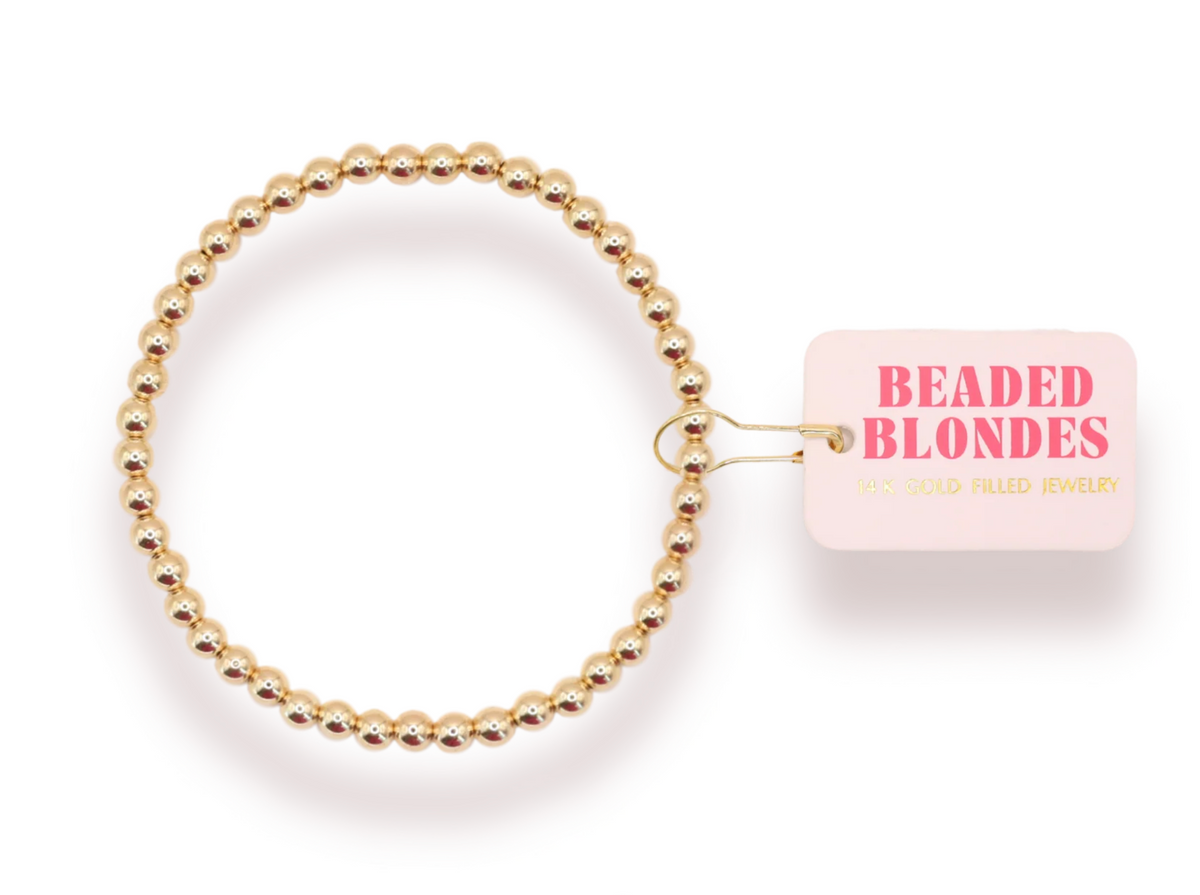 4MM Gold Beaded Bracelet