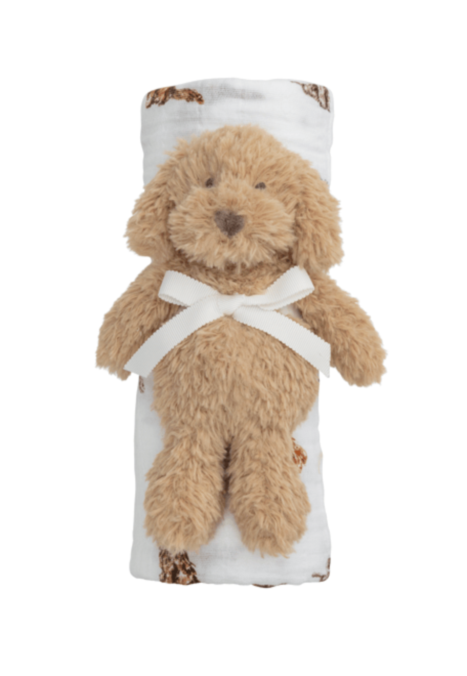 Doodle Swaddle & Rattle Set