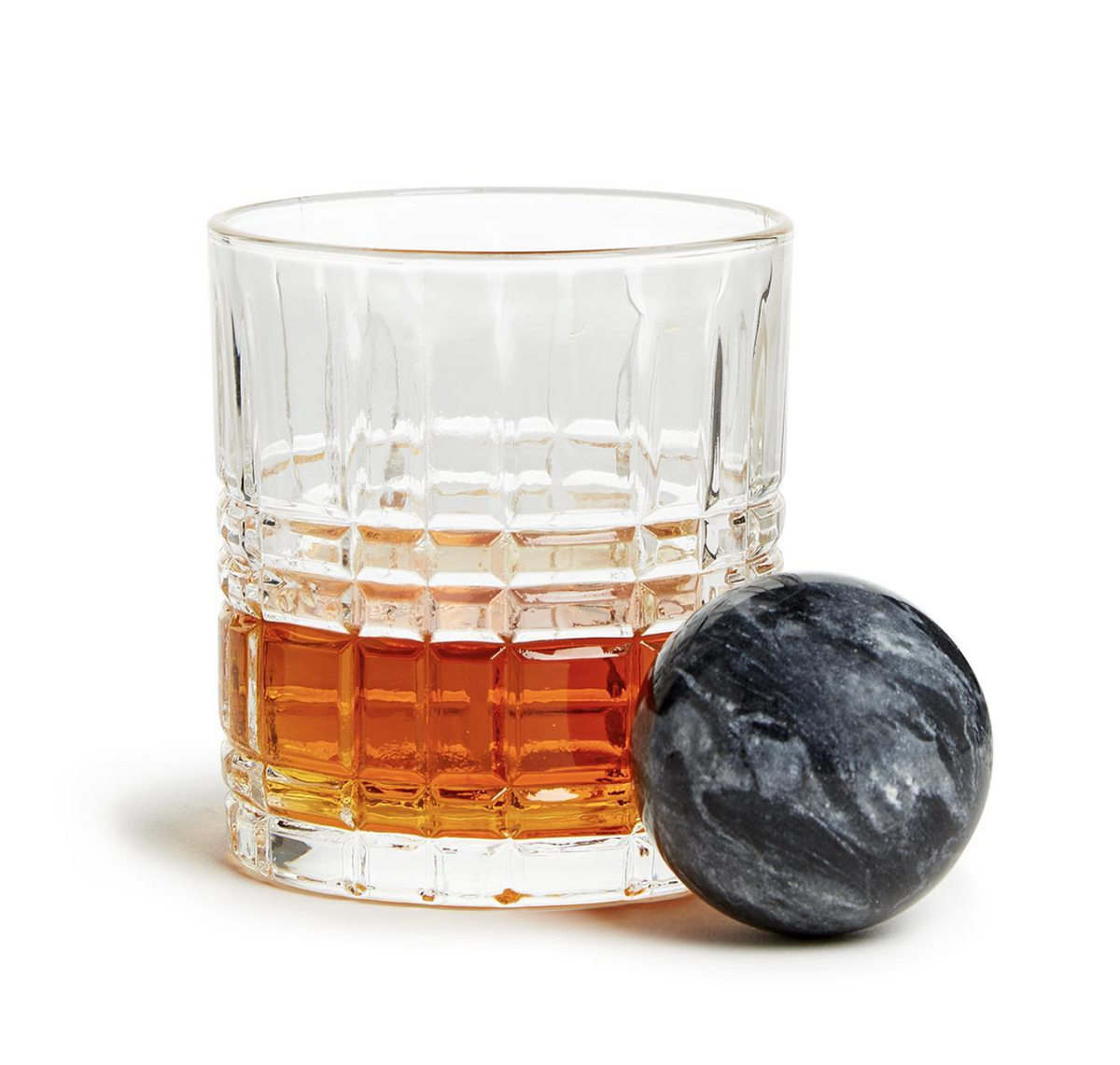 Double Old Fashion Whisky Set With Stone Ball