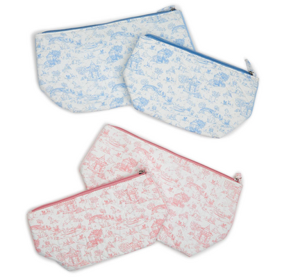 Animal Toile Pouch - Set of 2