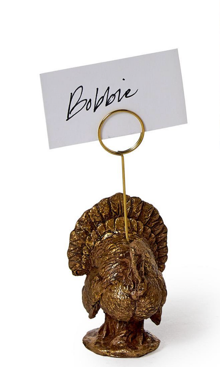 Golden Turkey Place Card/Photo Holder