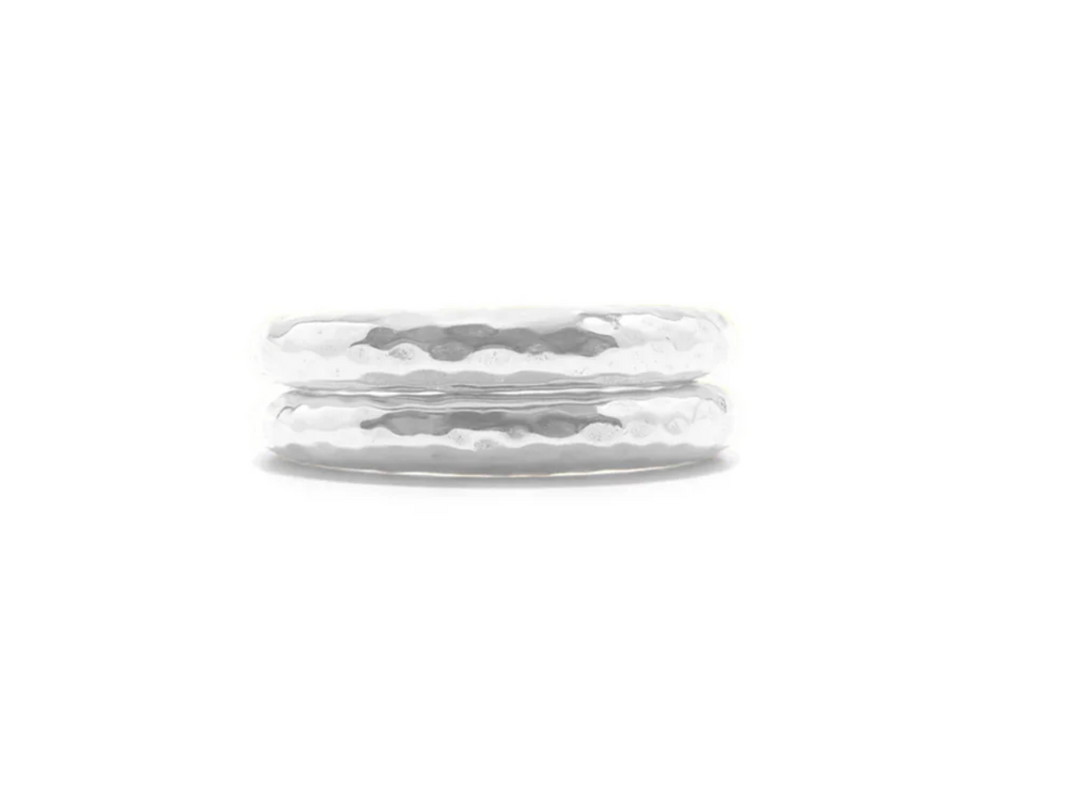 Cleopatra Slice Stacking Ring Set In Silver
