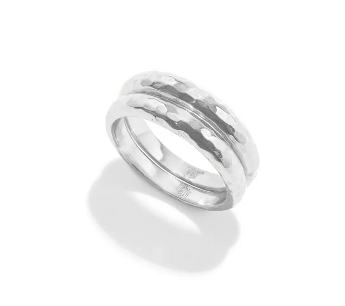 Cleopatra Slice Stacking Ring Set In Silver