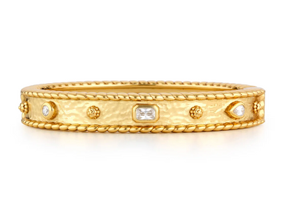 Berry Gem Classic Clear CZ Hinged Bangle
