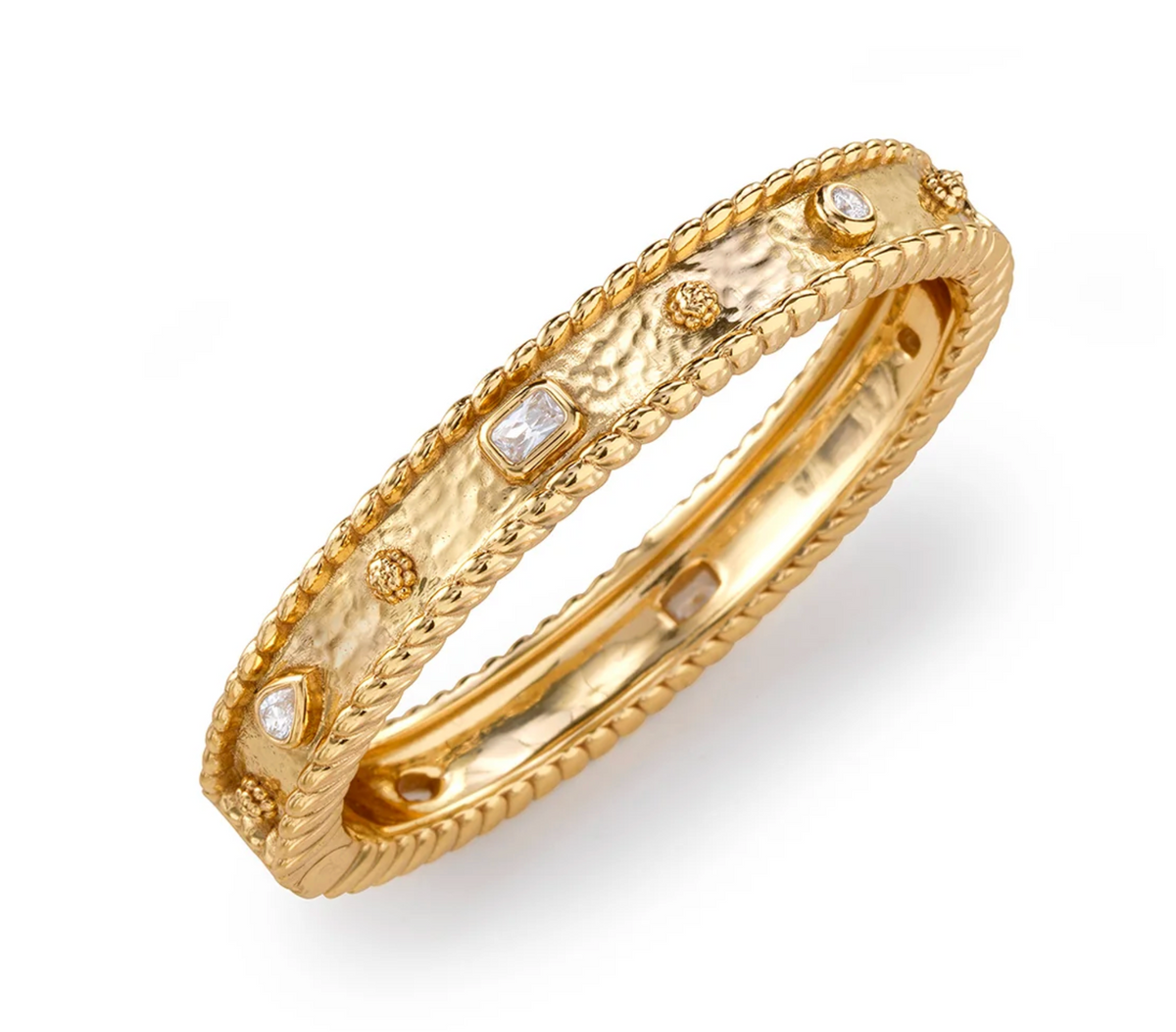 Berry Gem Classic Clear CZ Hinged Bangle