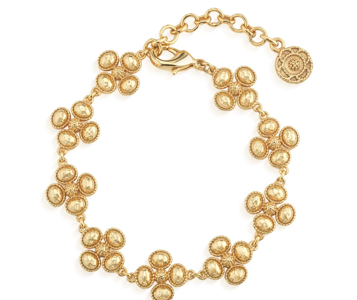 Berry Clover Linear Gold Bracelet