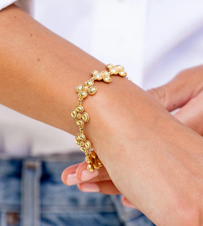 Berry Clover Linear Gold Bracelet