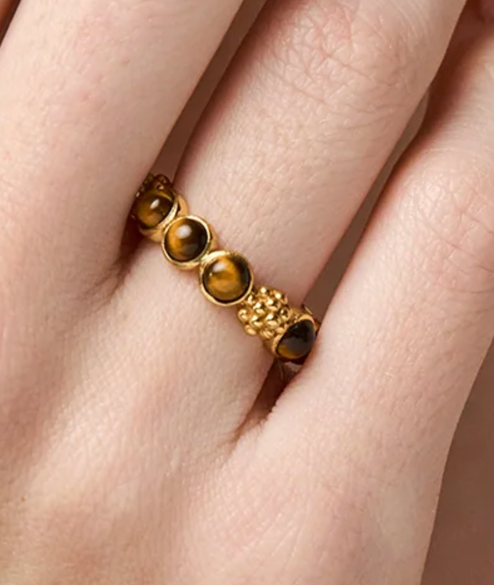 Berry Gem Tigers Eye Ring