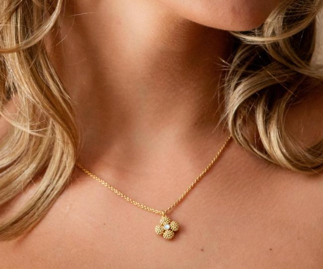 Berry Clover Double Sided Charm Necklace